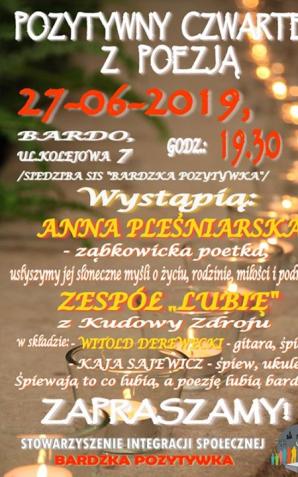 Bardo: poezja i muzyka w wieczornej oprawie ze Stowarzyszeniem Integracji Społecznej Bardzka Pozytywka